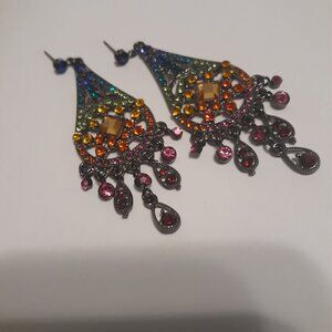 Rainbow chandelier earrings